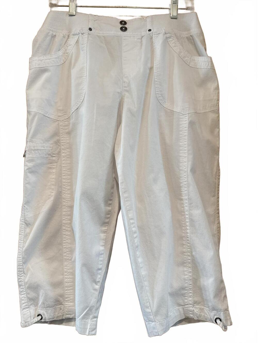 Dash Cream Cotton Blend Cropped Cargo Pants Size L
